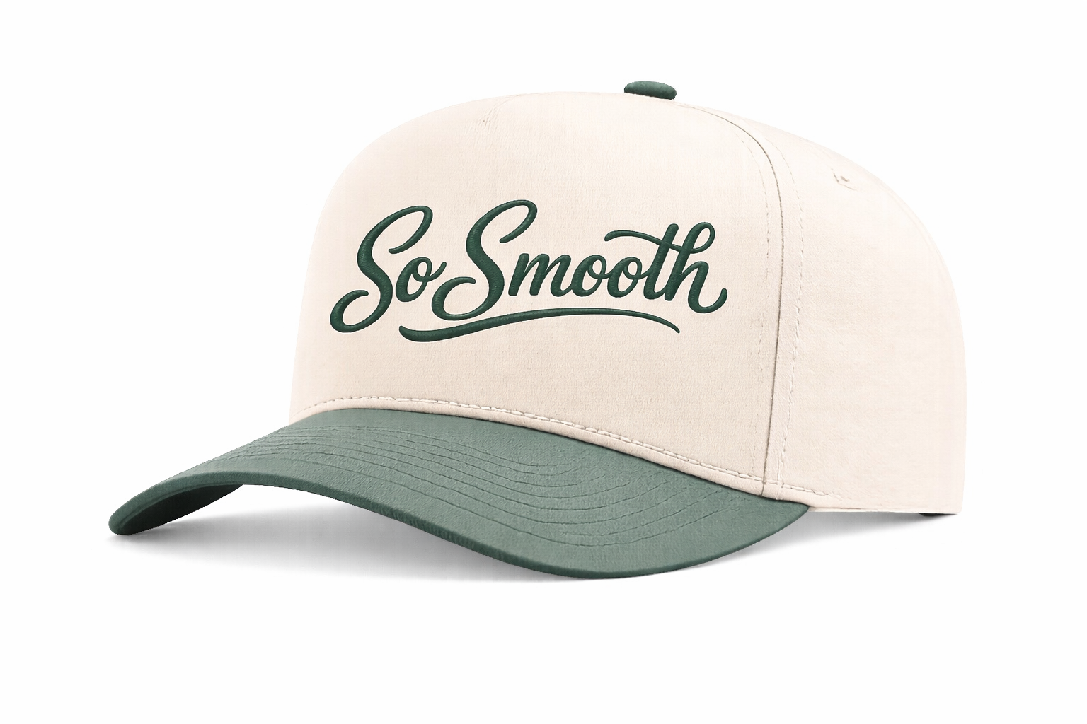 SS Script Cream/Green Snapback